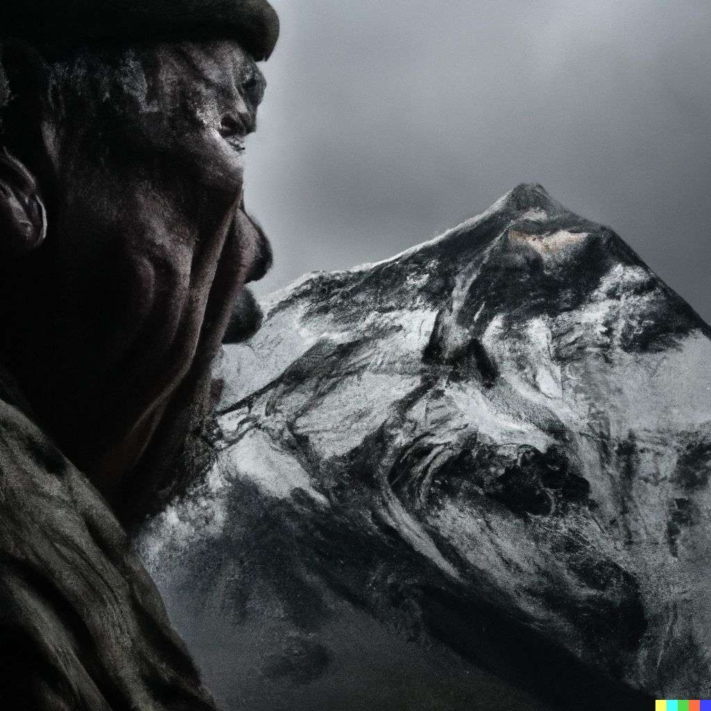 someone gazing at Mount Everest, photograph taken by Lee Jeffries
